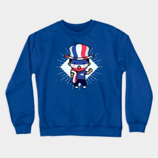 Cute France Football Fan // Kawaii Cute French Soccer Supporter Crewneck Sweatshirt